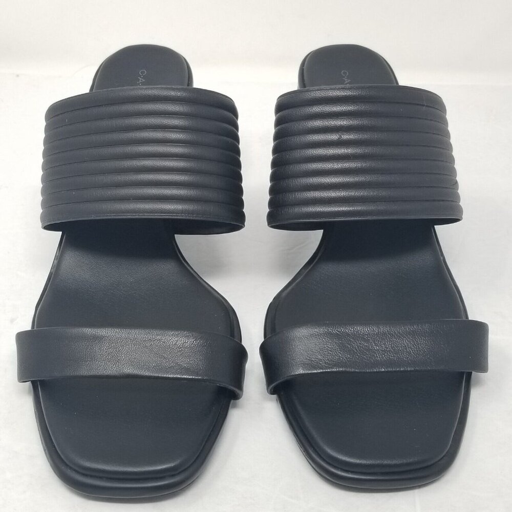 Caslon Women's Sandals Black Slides Lamia Slip On Vegan Open Toe Block H… - Picture 3 of 8